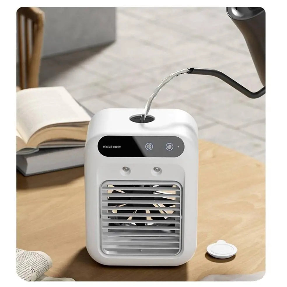 Portable Air Cooler Evaporative, Battery Powered Fan, Personal Portable AC with 2 Speeds & 2 Mist Modes, Rechargeable Air Cooler with 1800Mah Battery, Quiet Air Cooler for Room Car Office Outdoor
