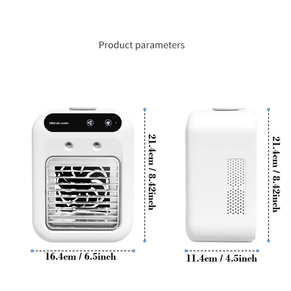 Portable Air Cooler Evaporative, Battery Powered Fan, Personal Portable AC with 2 Speeds & 2 Mist Modes, Rechargeable Air Cooler with 1800Mah Battery, Quiet Air Cooler for Room Car Office Outdoor