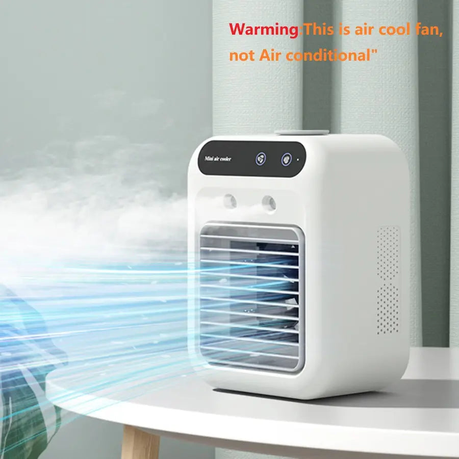 Portable Air Cooler Evaporative, Battery Powered Fan, Personal Portable AC with 2 Speeds & 2 Mist Modes, Rechargeable Air Cooler with 1800Mah Battery, Quiet Air Cooler for Room Car Office Outdoor